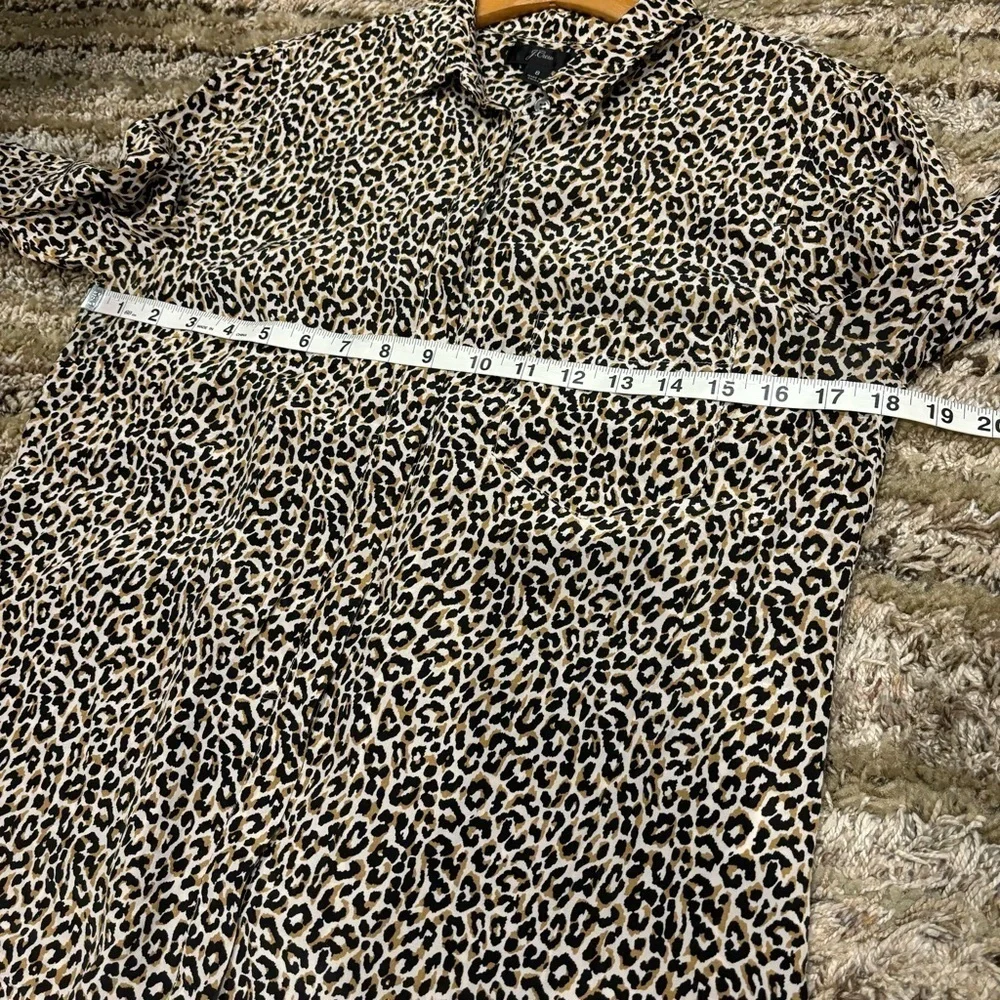 J Crew Size 8 Silk Button Shirt Cheetah Print Top